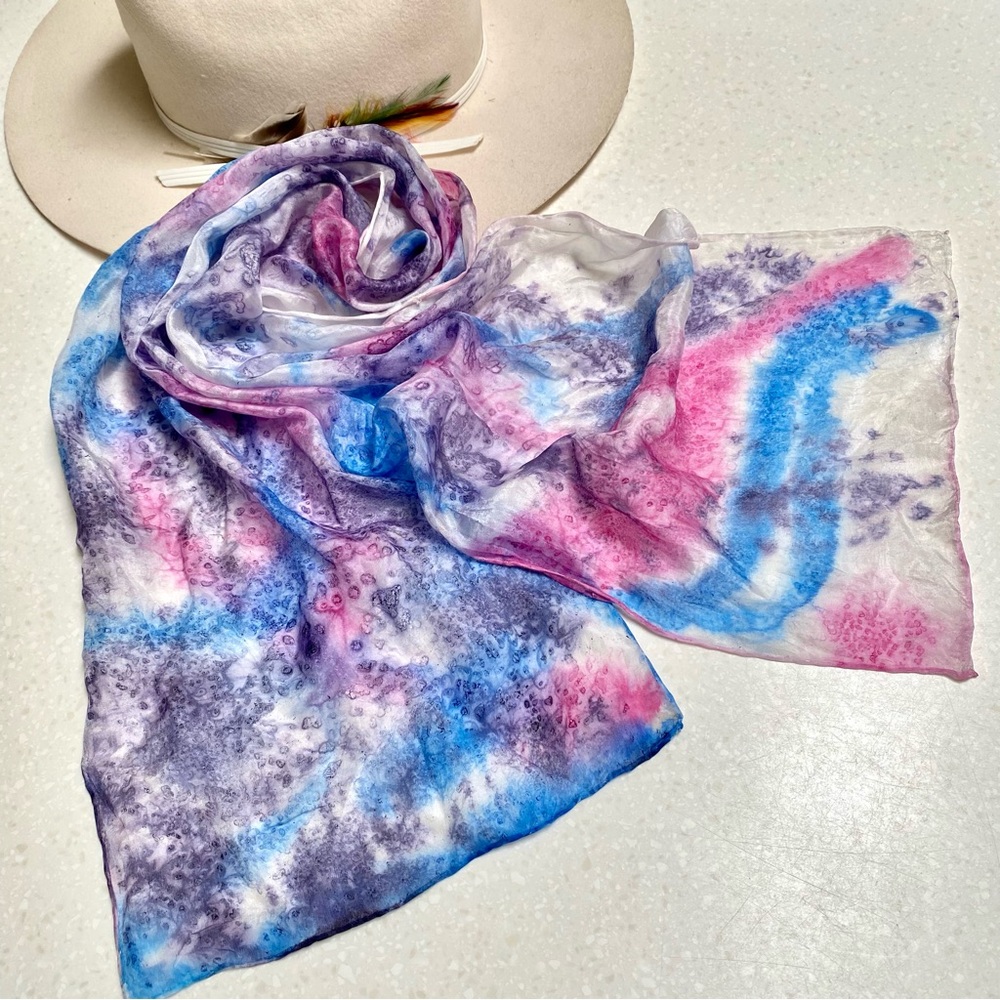 Watercolour SILK hand painted artisan gem - Picture 2 of 10
